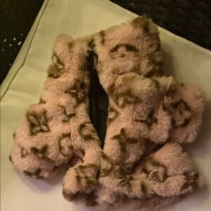 Cozy Pink and Brown Kids Fur Jacket
